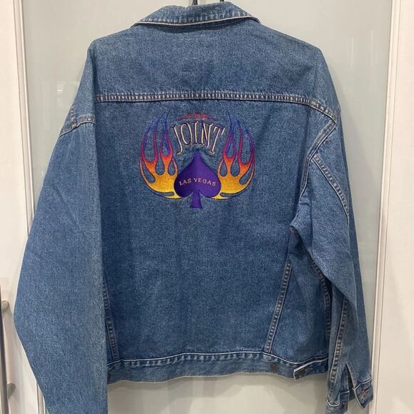 Vintage Hard Rock Las Vegas "The Joint" Save The Planet Denim Jacket Coat 90s XL - Picture 7 of 7
